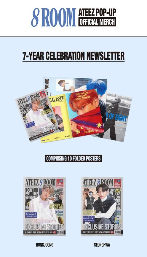 ATEEZ - 7-YEAR CELEBRATION NEWSLETTER (8ROOM 7TH ANNIVERSARY POP-UP OFFICIAL MD) Nolae