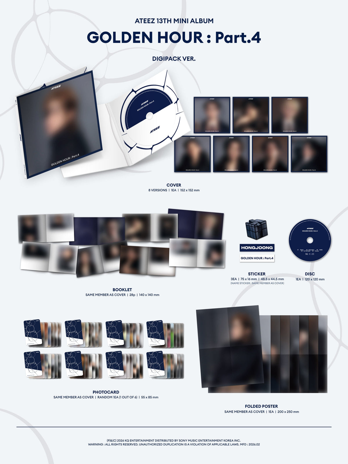 ATEEZ - GOLDEN HOUR : PART.4 (DIGIPACK VER.) + Universal Music Japan Gift Nolae