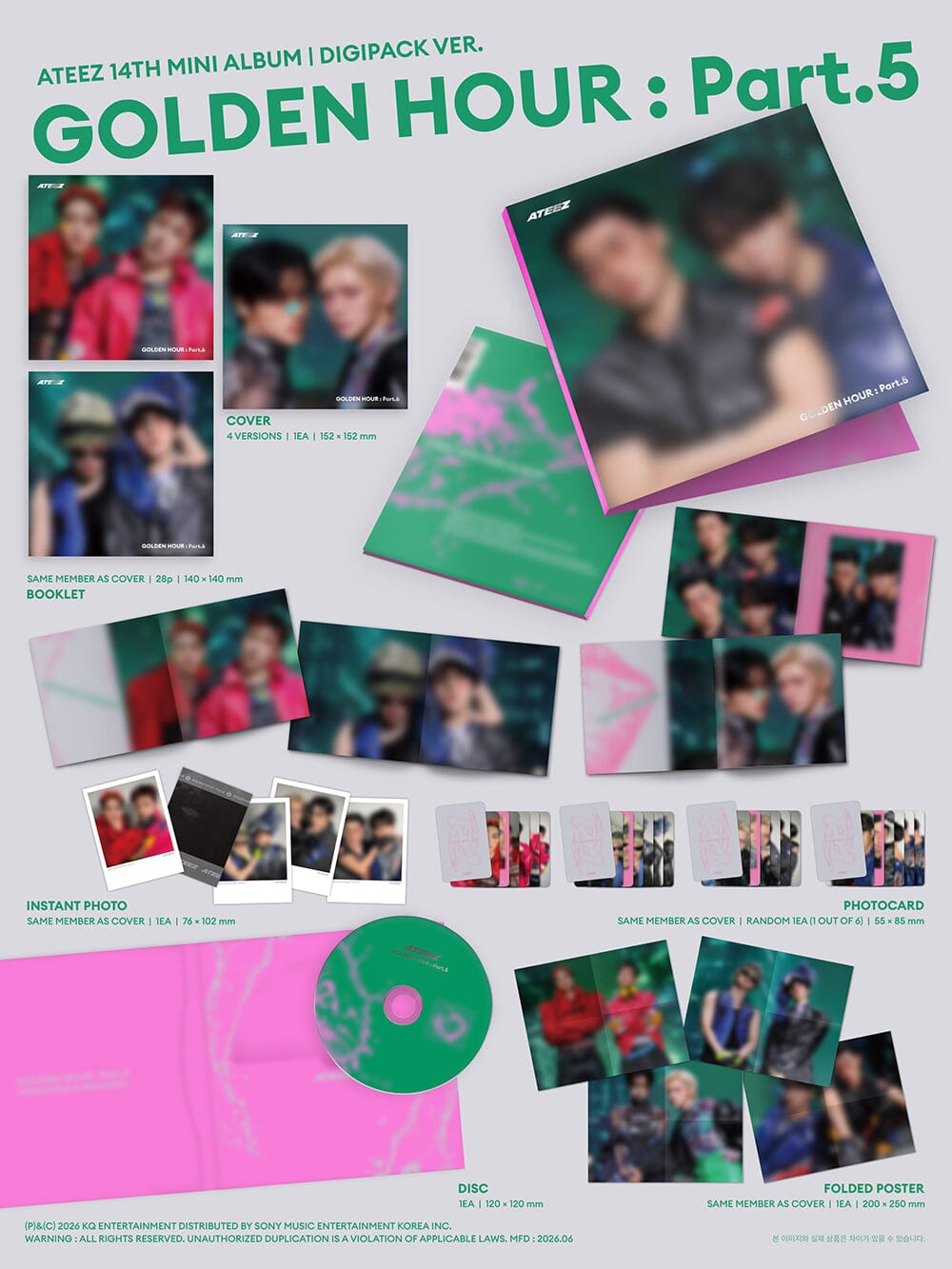 ATEEZ - GOLDEN HOUR : PART.5 (DIGIPACK UNIT VER.) + Dear My Muse Gift Nolae
