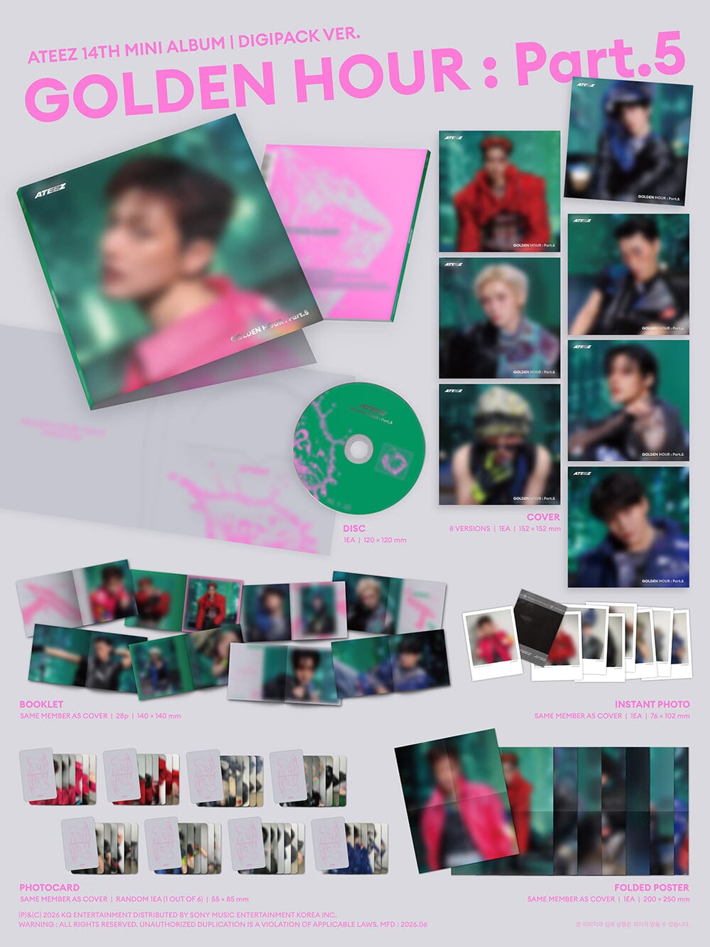 ATEEZ - GOLDEN HOUR : PART.5 (DIGIPACK VER.) + Soundwave Gift Nolae