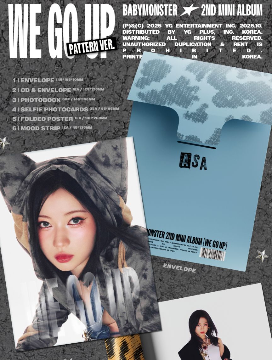 BABYMONSTER - WE GO UP (PATTERN VER.) + Weverse Gift Nolae