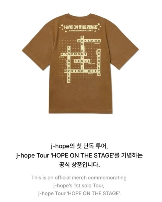 J-HOPE (BTS) - T-SHIRTS (J-HOPE TOUR 'HOPE ON THE STAGE' MD) Nolae