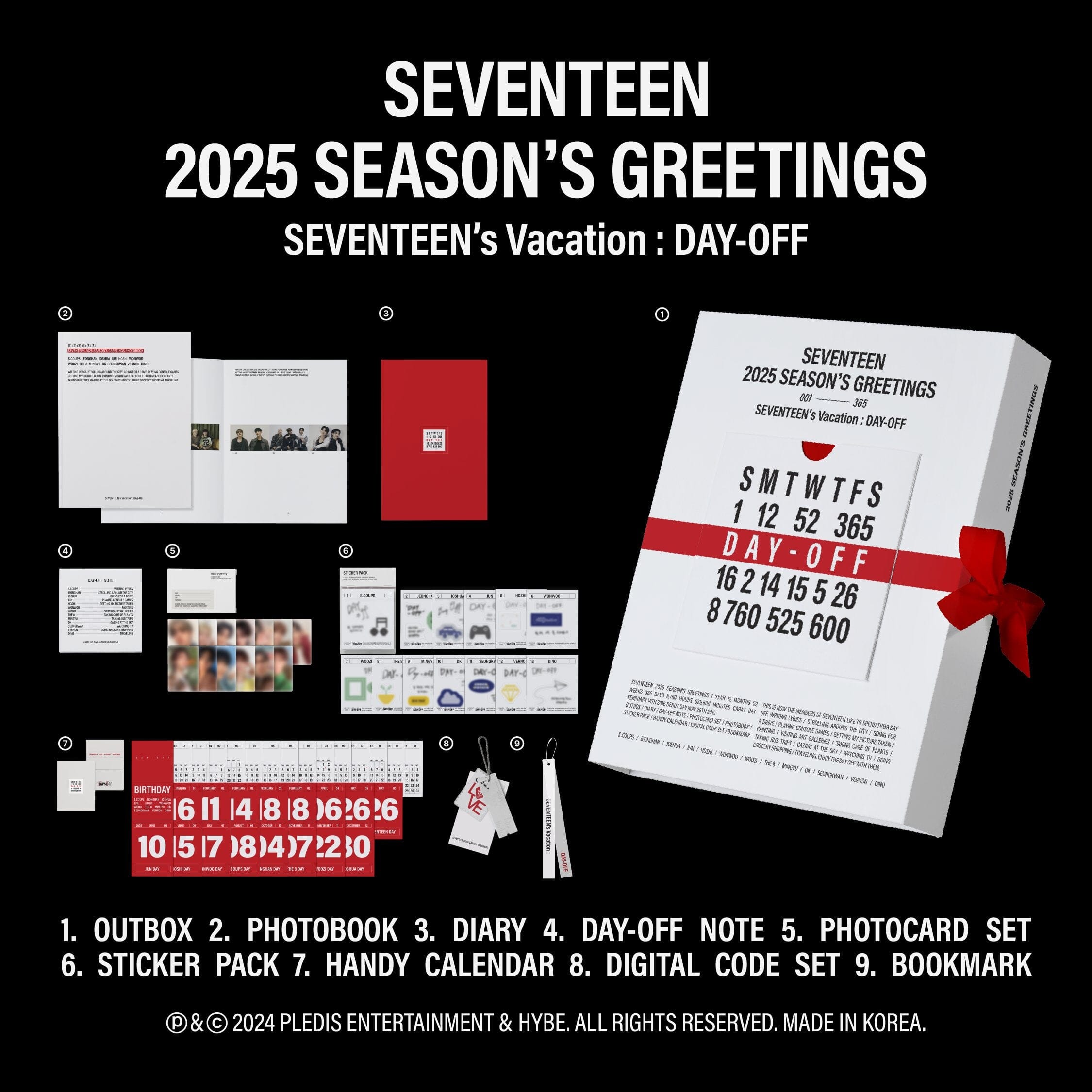 SEVENTEEN - 2025 SEASON'S GREETINGS + WALL CALENDAR SET + Weverse Gift
