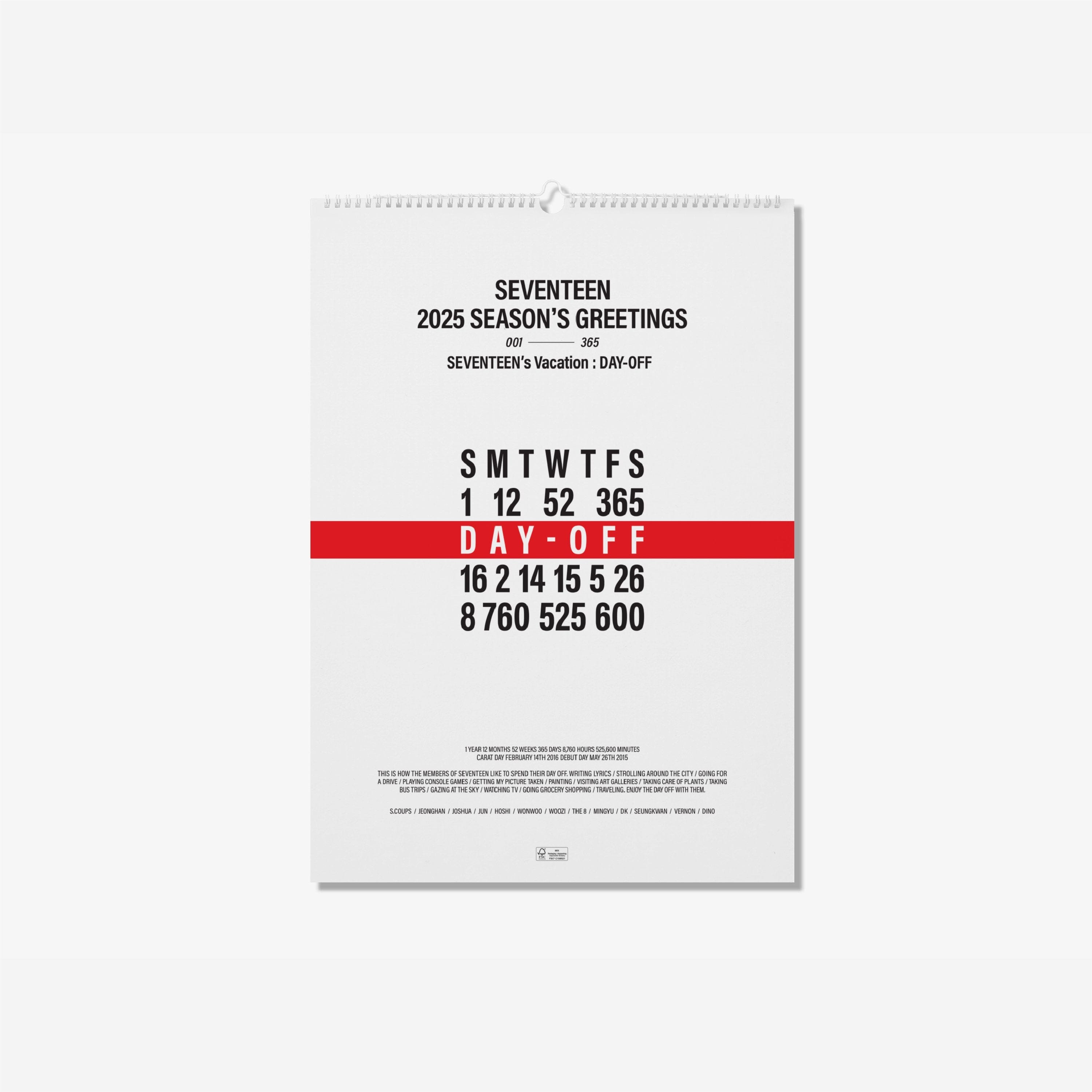 SEVENTEEN - 2025 SEASON'S GREETINGS + WALL CALENDAR SET + Weverse Gift