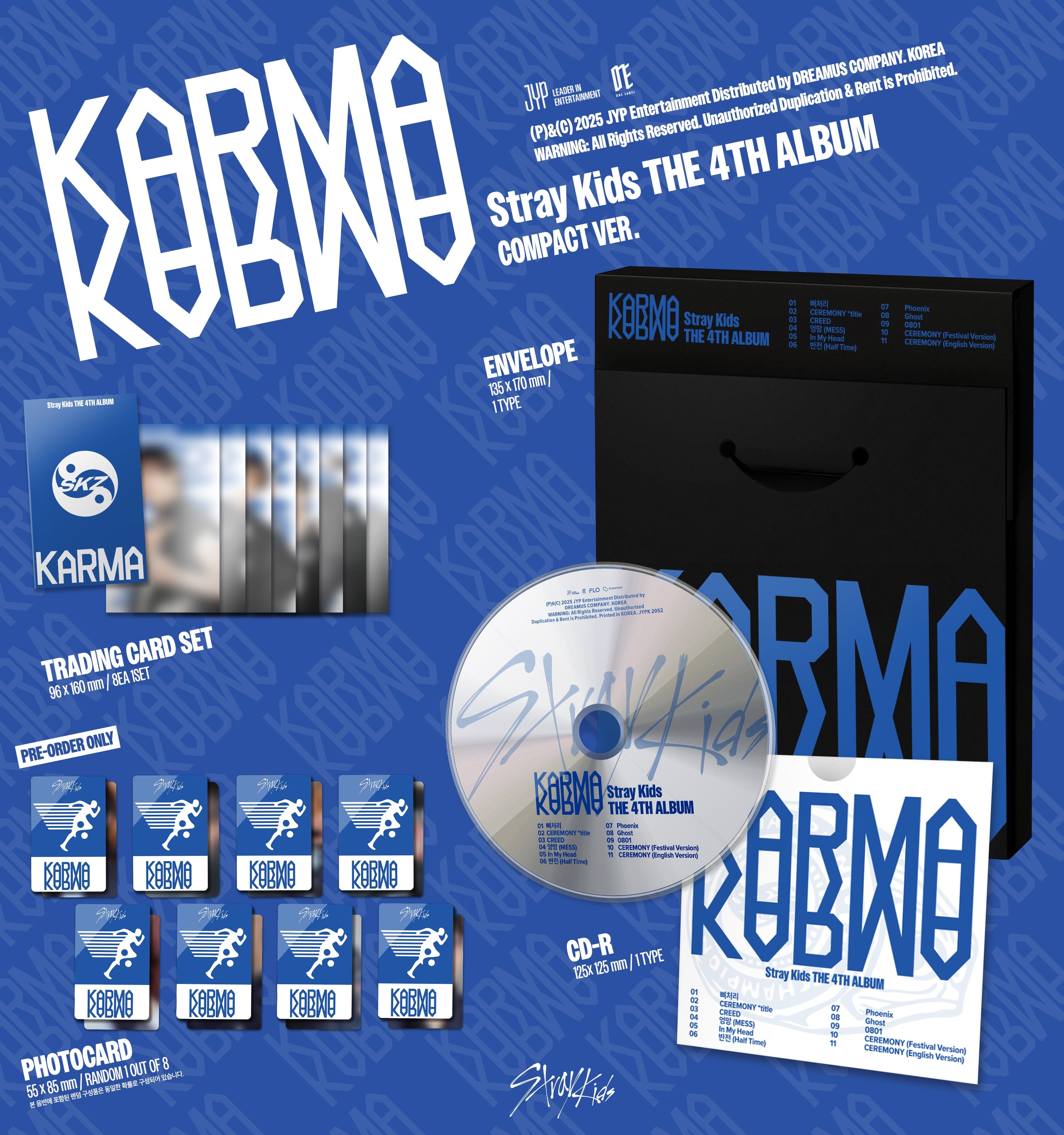 STRAY KIDS - KARMA (COMPACT VER.) + Musickorea Photocard Nolae