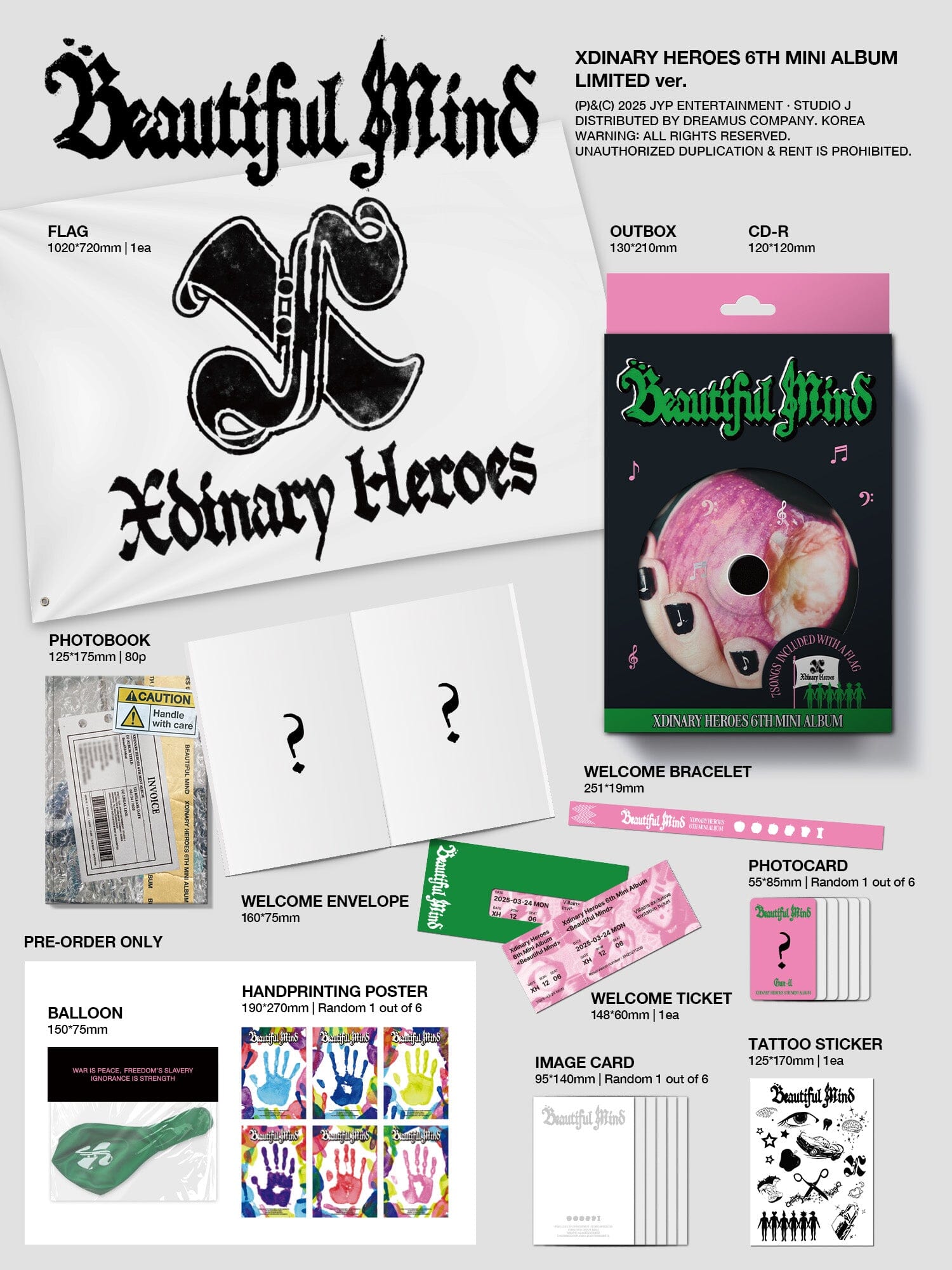 XDINARY HEROES - BEAUTIFUL MIND (LIMITED VER.) + YES24 Photocard