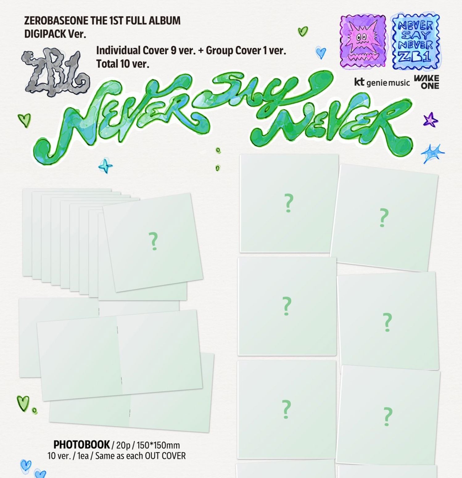 ZB1 - NEVER SAY NEVER (DIGIPACK VER.) + Apple Music Photocard Nolae