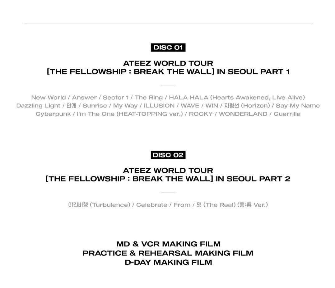ATEEZ - THE FELLOWSHIP BREAK THE WALL IN SEOUL (DVD)