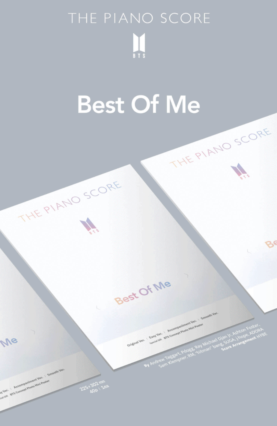 BTS - THE PIANO SCORE : BEST OF ME