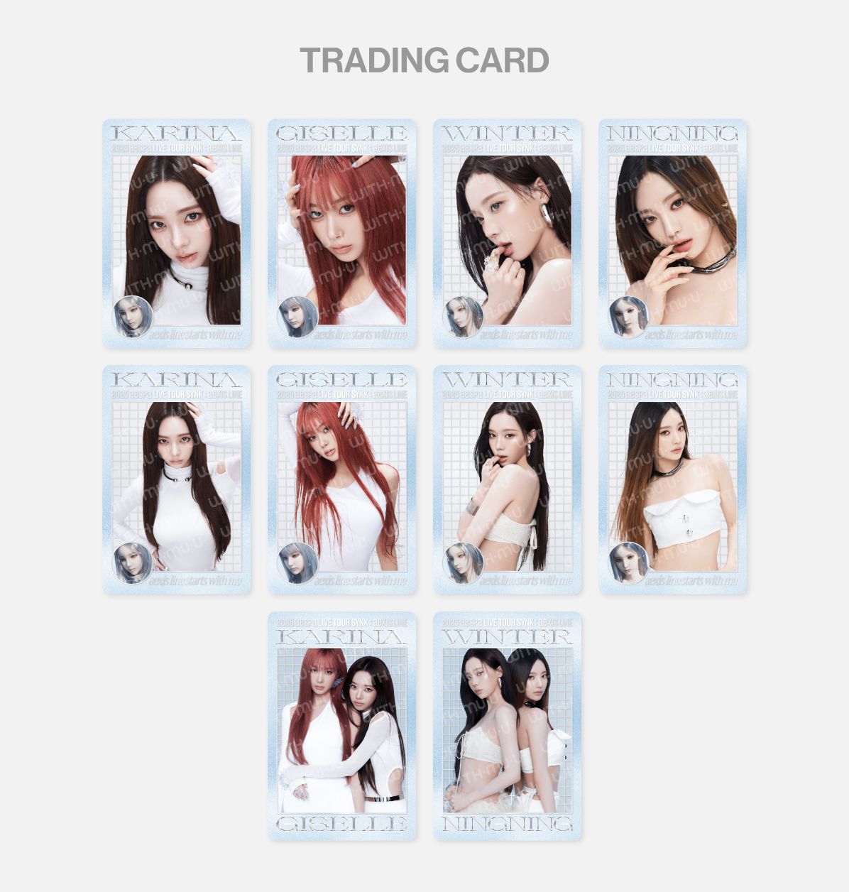 aespa 2025 LIVE 6000円 特典トレカ ウィンター　2種　×5 AESPA - RANDOM TRADING CARD SET (2025 LIVE TOUR 'SYNK : AEXIS LINE' OF