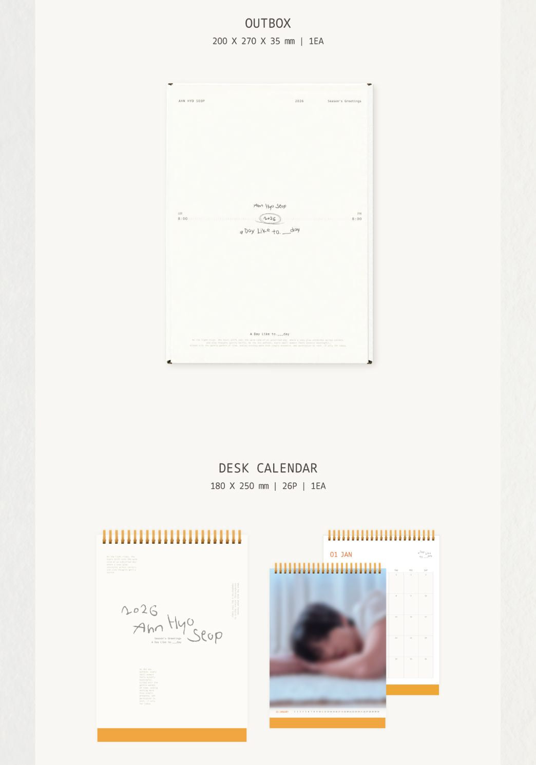 AHN HYO SEOP - 2026 SEASON’S GREETINGS (A DAY LIKE TO.___DAY) Nolae