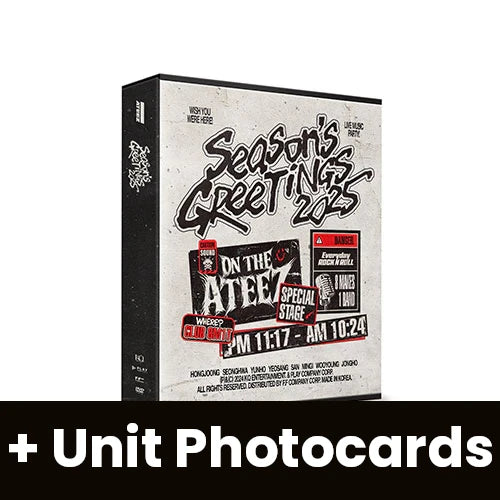 ATEEZ - 2025 SEASON'S GREETINGS (ROCK WILL NEVER DIE !) + Random Unit Photocards Nolae