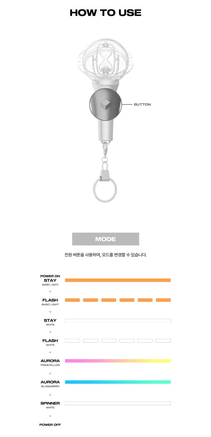 ATEEZ - OFFICIAL LIGHT STICK VER.3 & LIGHTINY KEYRING VER.3 Nolae