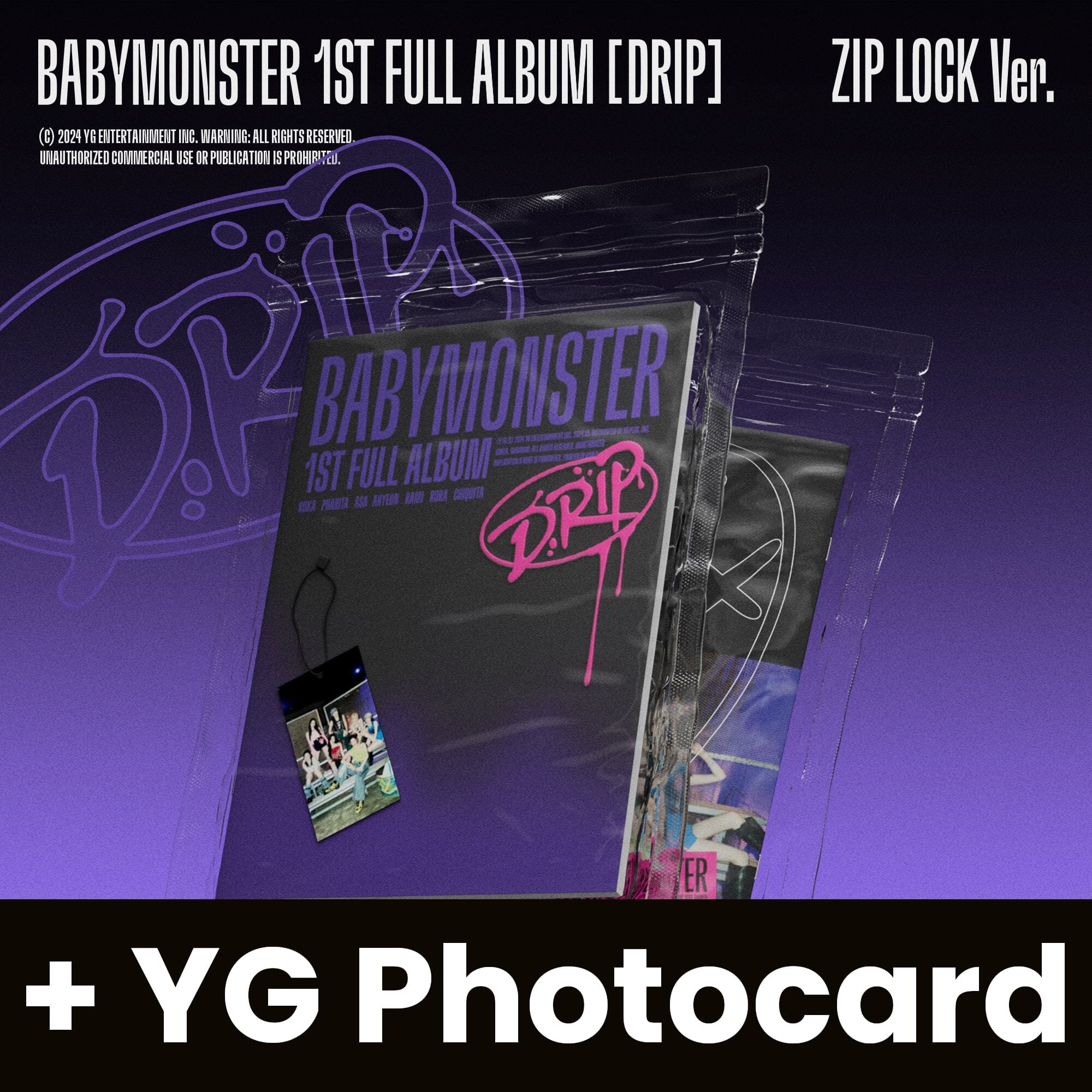 BABYMONSTER - DRIP (ZIP LOCK VER.) + YG Photocard Nolae