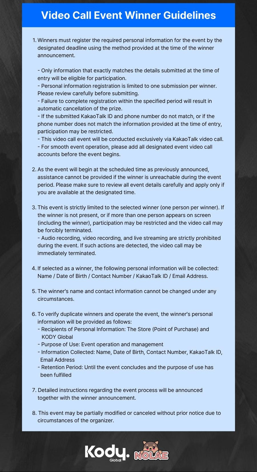 BIG OCEAN - THE GREATEST BATTLE (OFFICIAL NOLAE FANCALL) + NOLAE PHOTOCARD Nolae