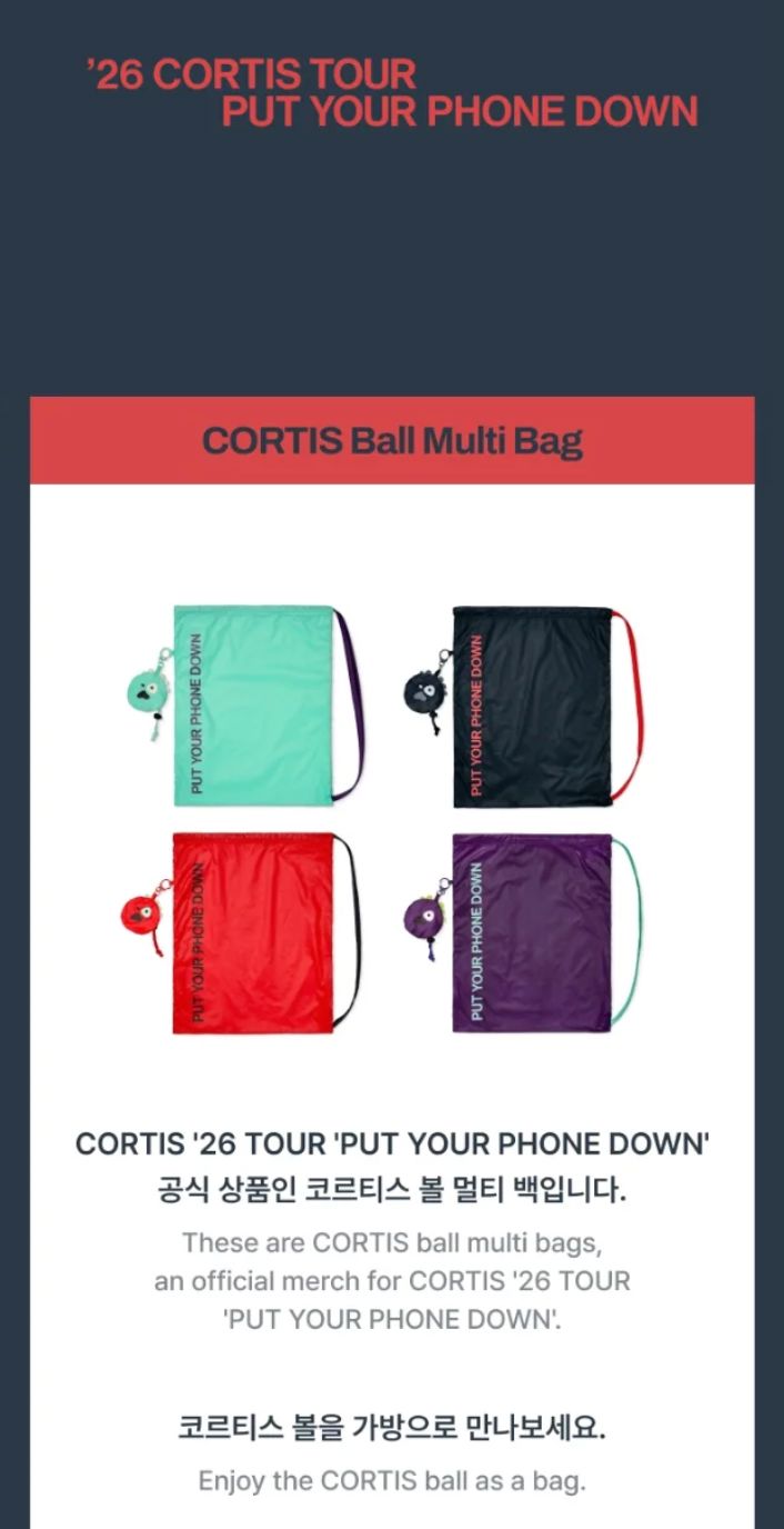 CORTIS - CORTIS BALL MULTI BAG ('26 CORTIS TOUR : PUT YOUR PHONE DOWN MD) Nolae