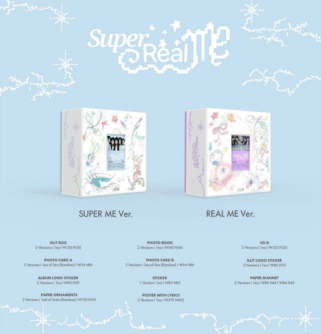 ILLIT - SUPER REAL ME (1ST MINI ALBUM) SET + Showcase Gift Nolae