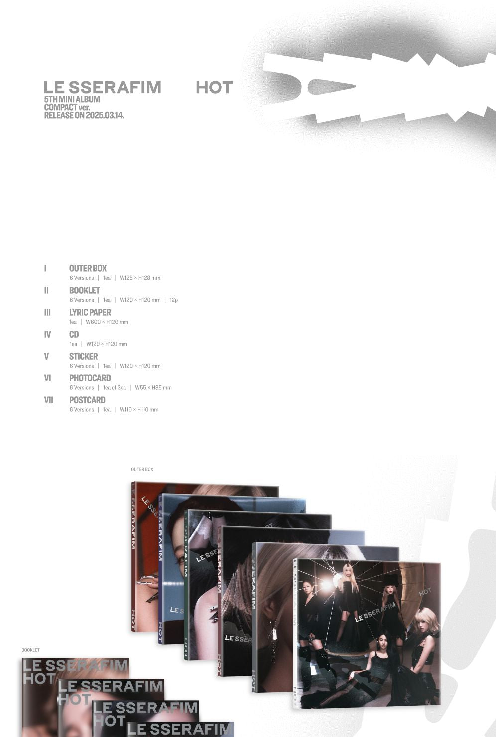 LE SSERAFIM - HOT (COMPACT VER.) SET + Weverse Gift Nolae