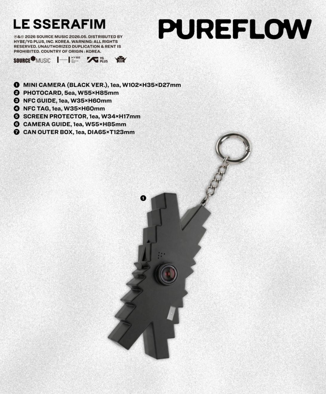 LE SSERAFIM - 'PUREFLOW' PT.1 (MINI CAMERA VER.)