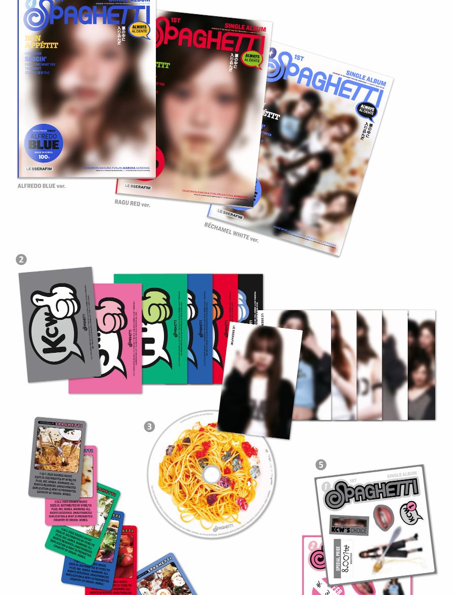 LESSERAFIM SPHAGETTI qq music トレカ10枚 LE SSERAFIM] Spaghetti / MMT My Music Taste Lucky Draw Benefit