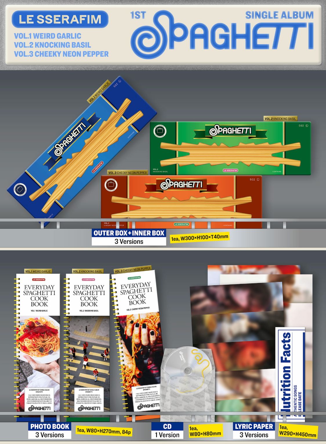 LE SSERAFIM - SPAGHETTI + Weverse Gift Nolae