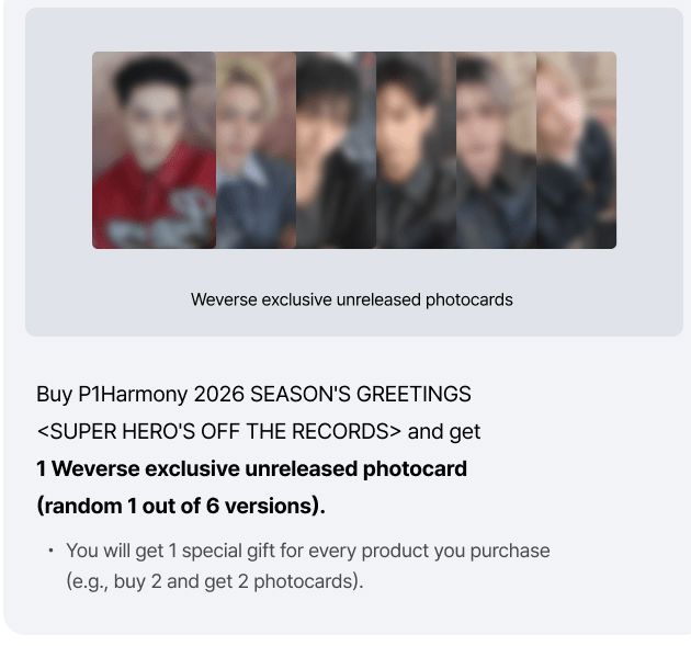 P1HARMONY - 2026 SEASON'S GREETINGS + POB WEVERSE GIFT Nolae