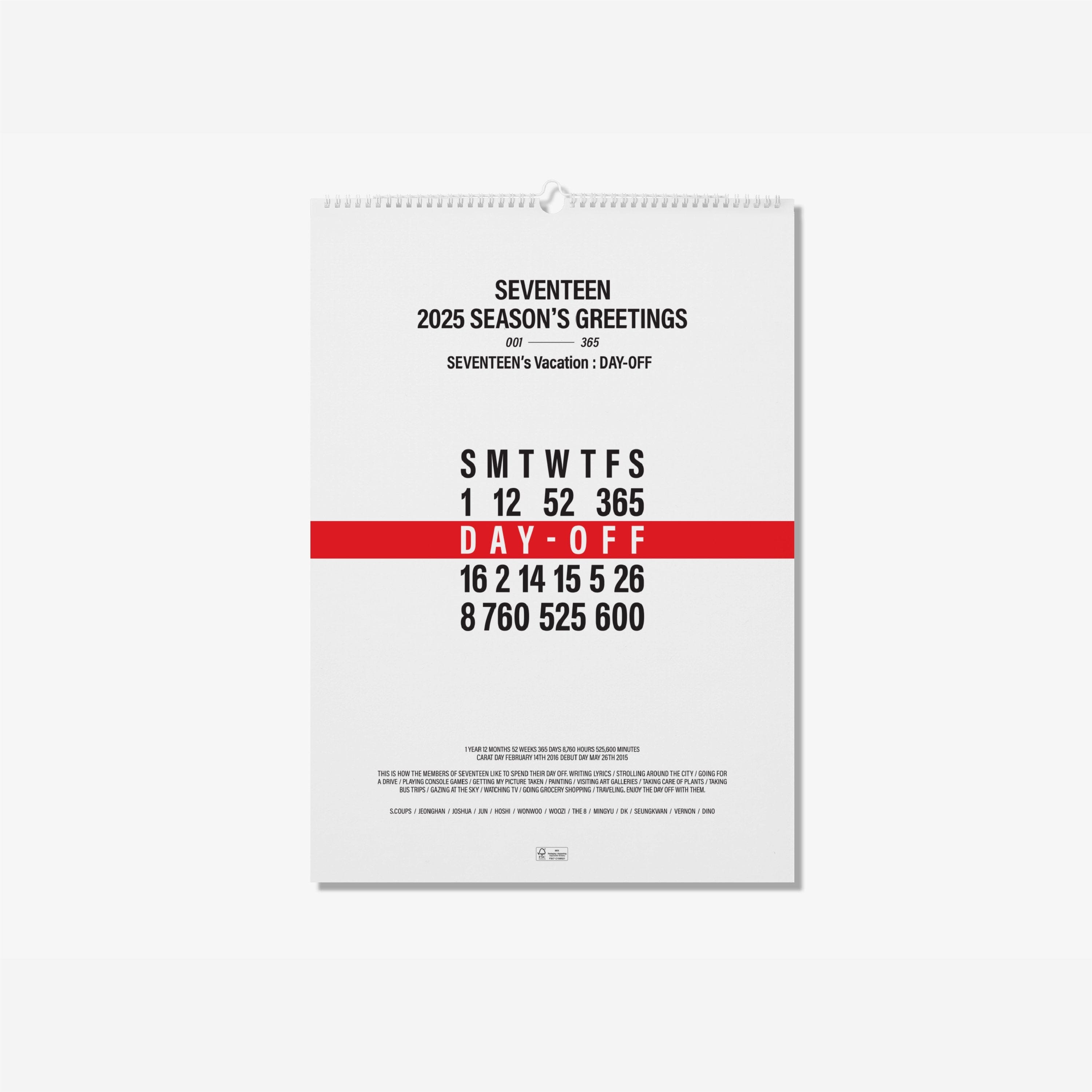 SEVENTEEN - 2025 SEASON'S GREETINGS + WALL CALENDAR SET + Weverse Gift Nolae