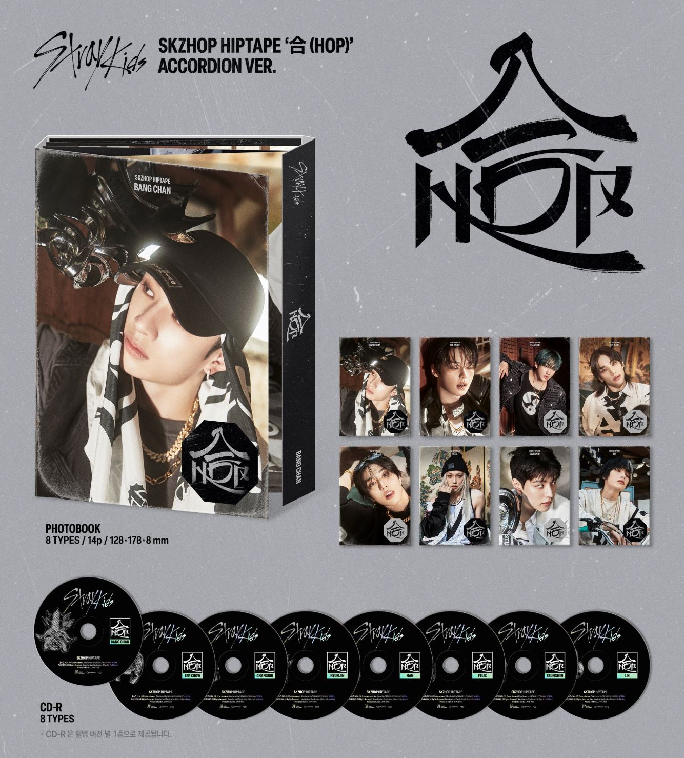 STRAY KIDS - SKZHOP HIPTAPE ‘合 (HOP)’ (ACCORDION VER.) + BDM Photocard Nolae