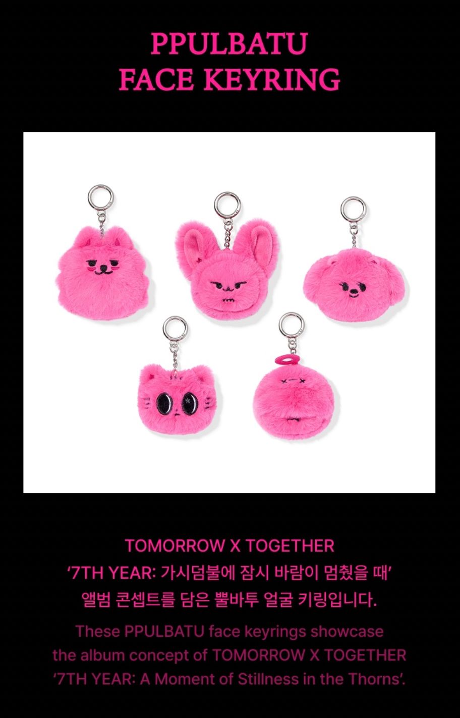 TXT - PPULBATU FACE KEYRING (7TH YEAR: WHEN THE WIND PAUSED AMONG THE THORNS MD) Nolae