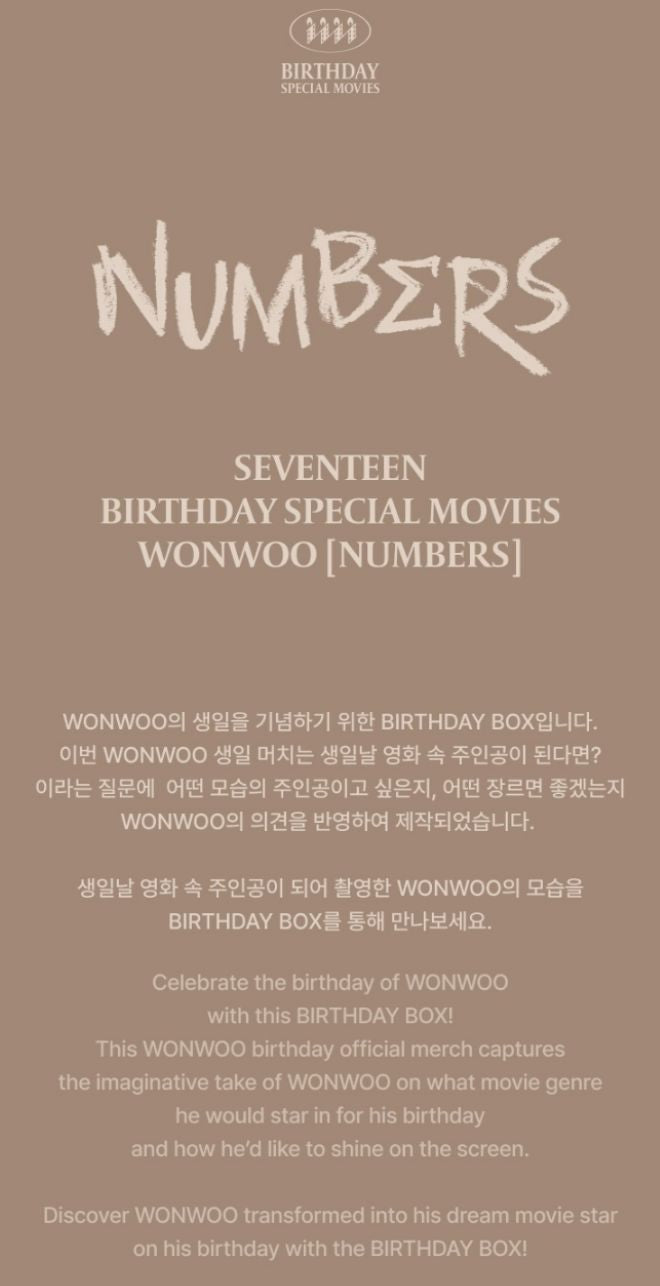 WONWOO (SEVENTEEN) - HAPPY WONWOO DAY BIRTHDAY BOX VER.4
