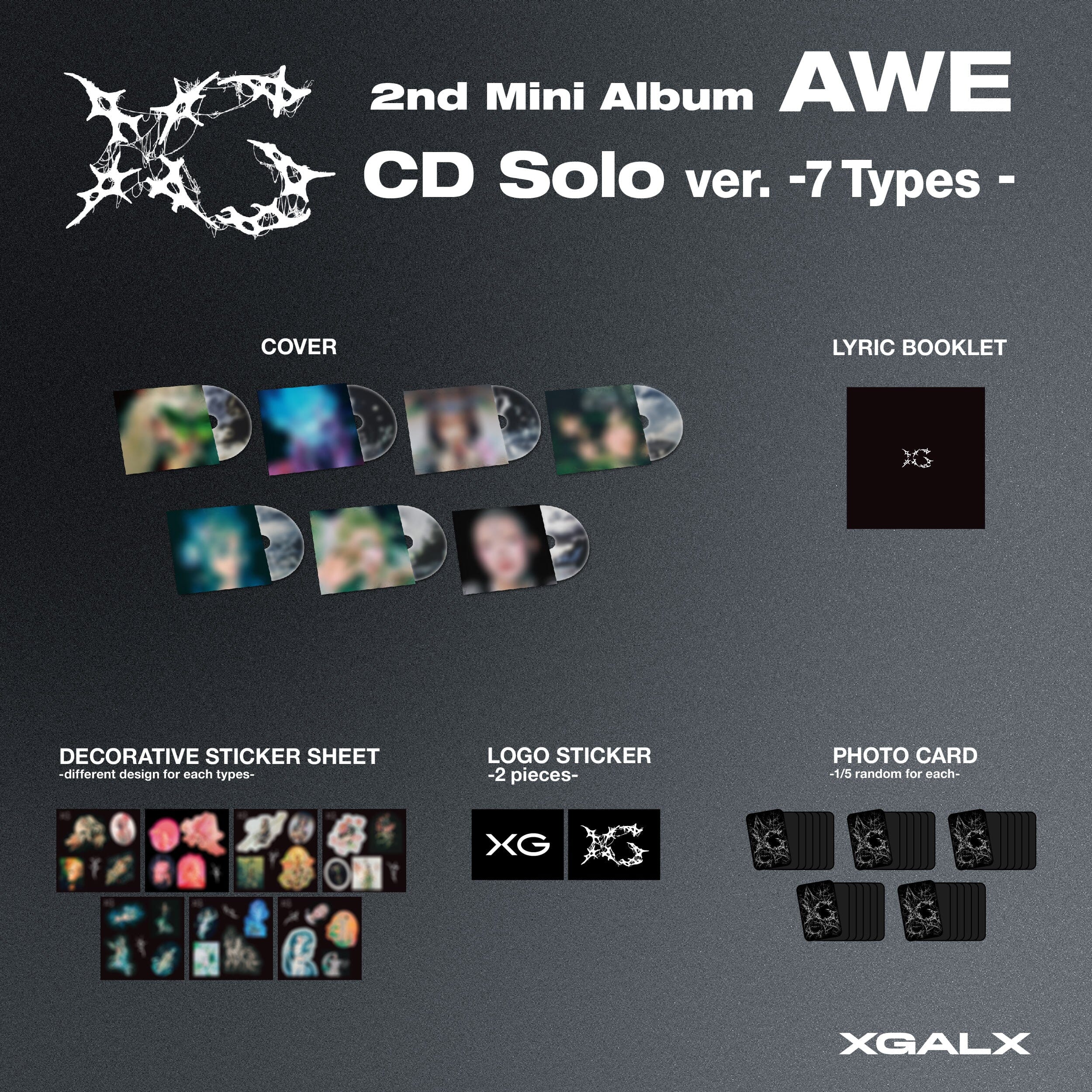 XG - AWE (2ND MINI ALBUM) SOLO VER. + SOLO TRADING CARD Nolae