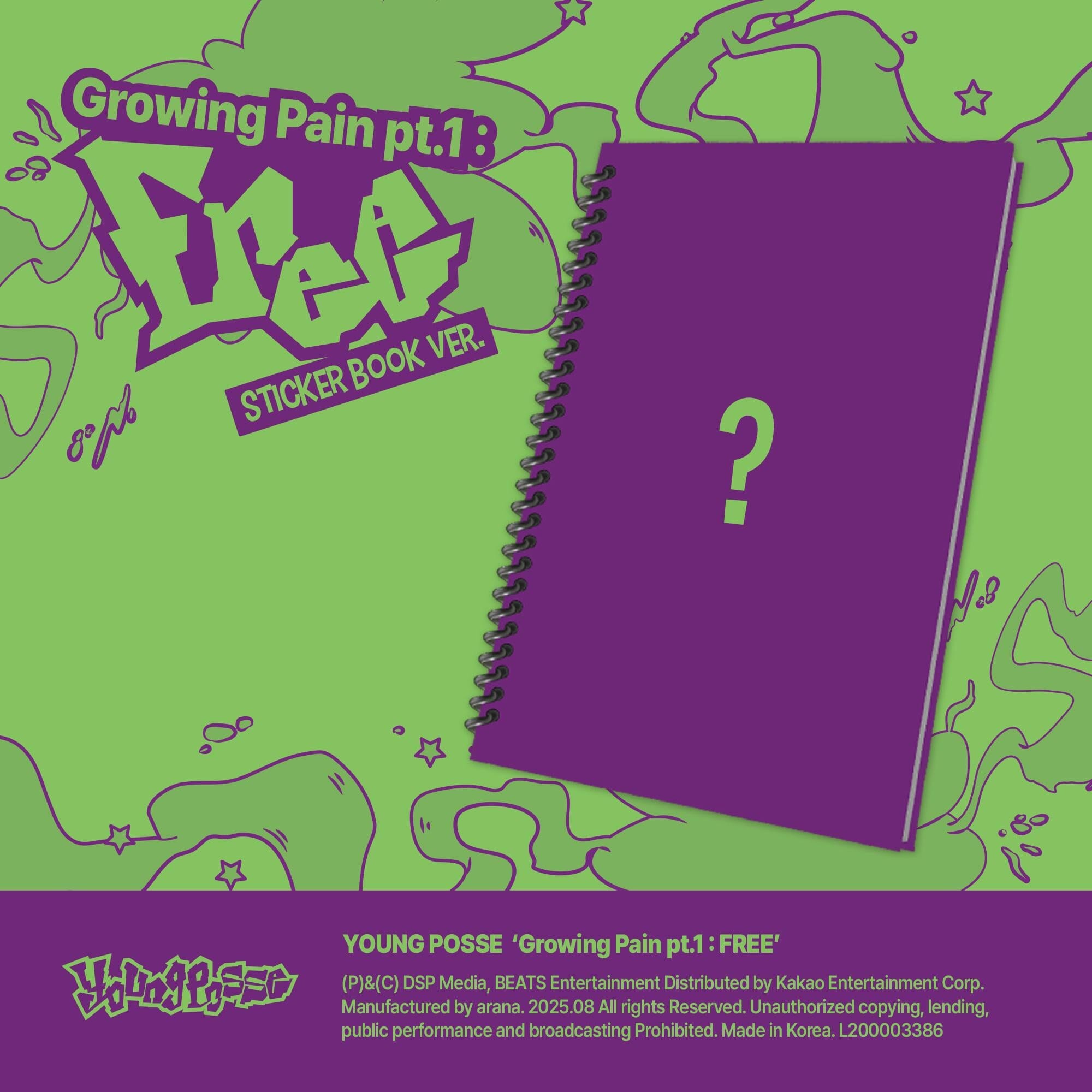 YOUNG POSSE - GROWING PAIN PT.1 : FREE (STICKER BOOK VER.) Nolae