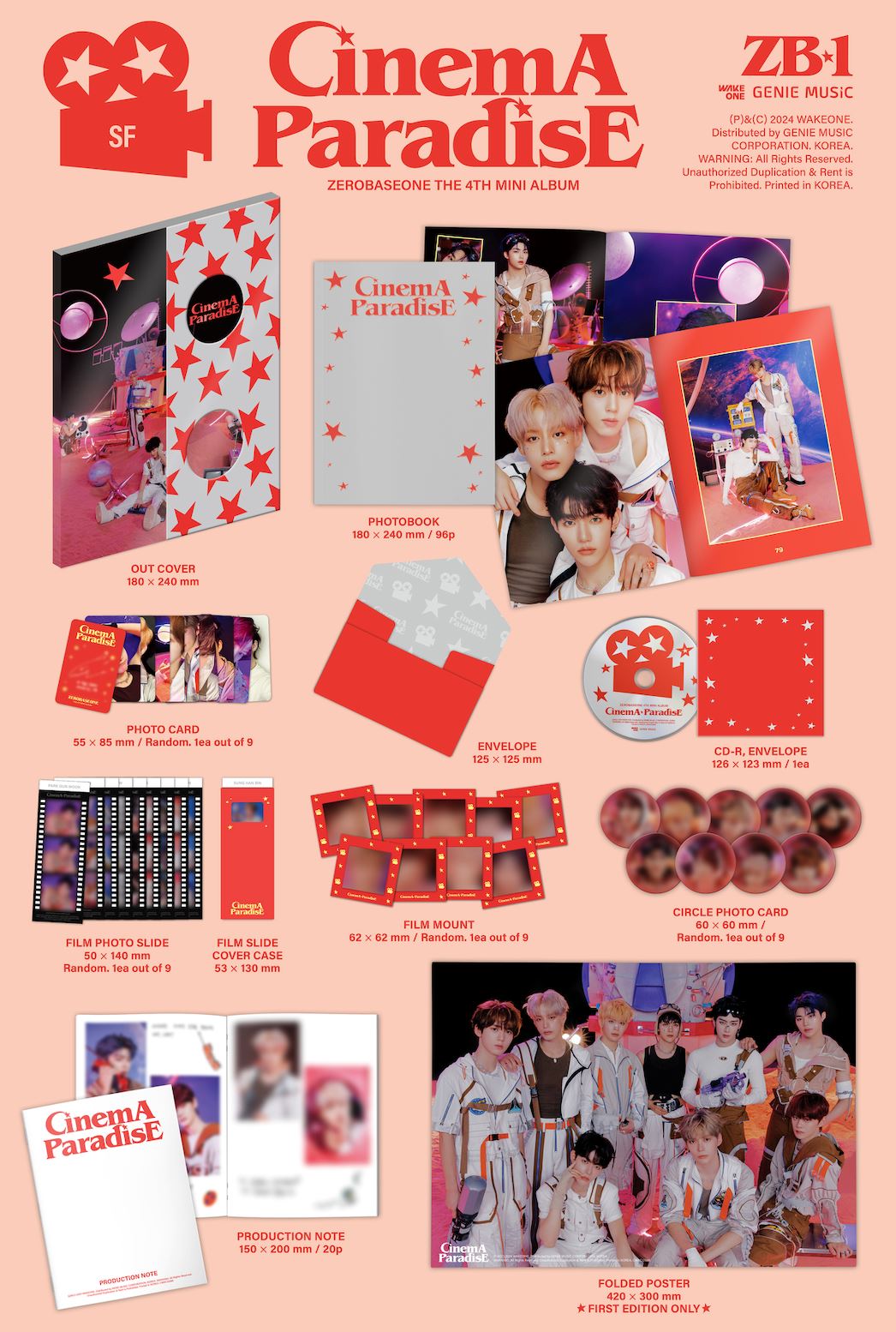 ZB1 - CINEMA PARADISE (THE 4TH MINI ALBUM) + Apple Music Photocard Nolae