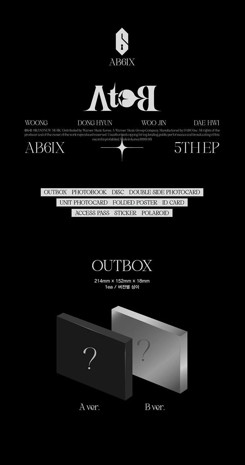 AB6IX - 5TH EP [A to B] Nolae Kpop