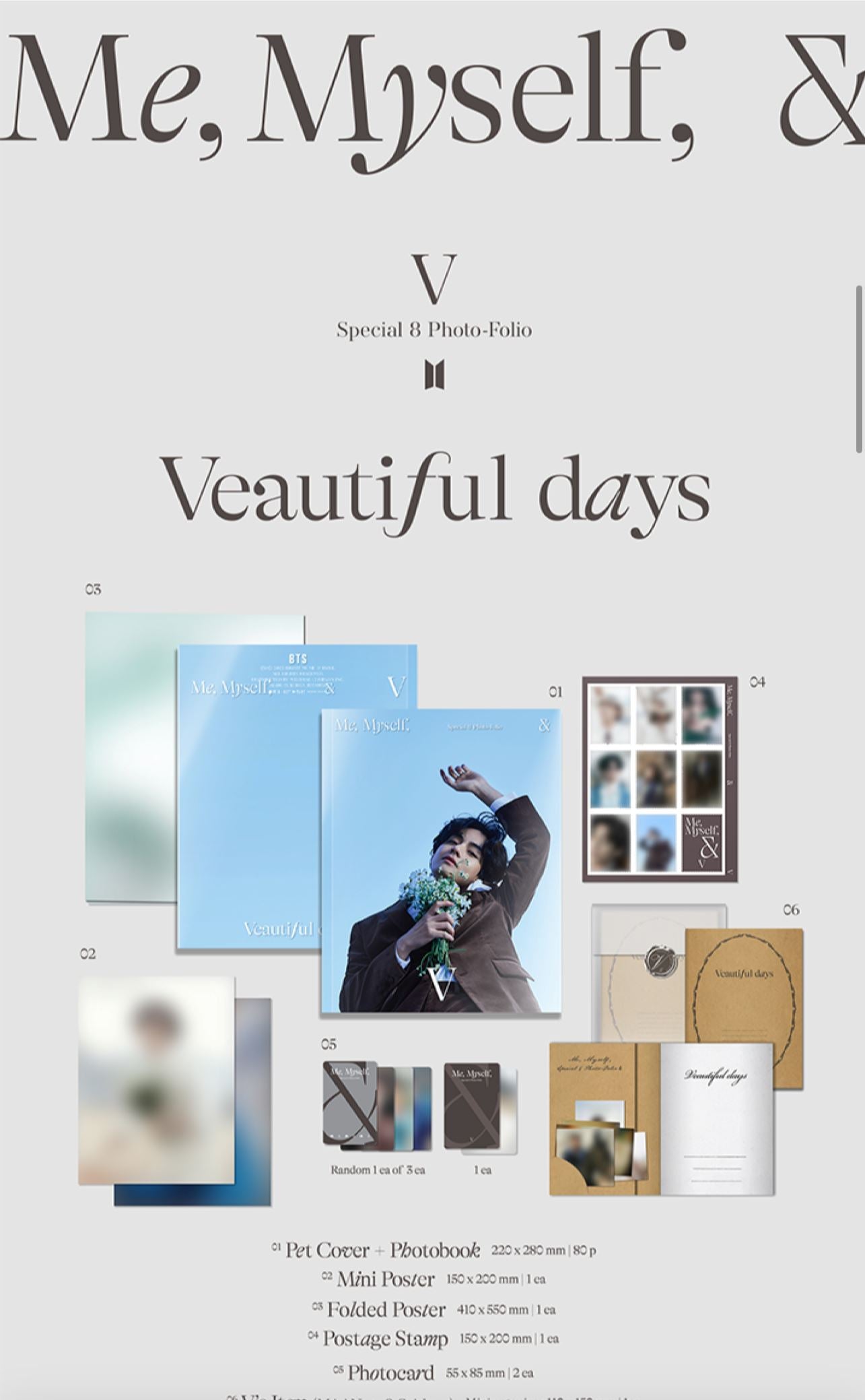 BTS (V) - Special 8 Photo-Folio - Me, Myself & V (Veautiful Days) Nolae Kpop