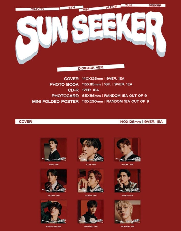 CRAVITY - SUN SEEKER (6TH MINI ALBUM) DIGIPACK VER. Nolae Kpop