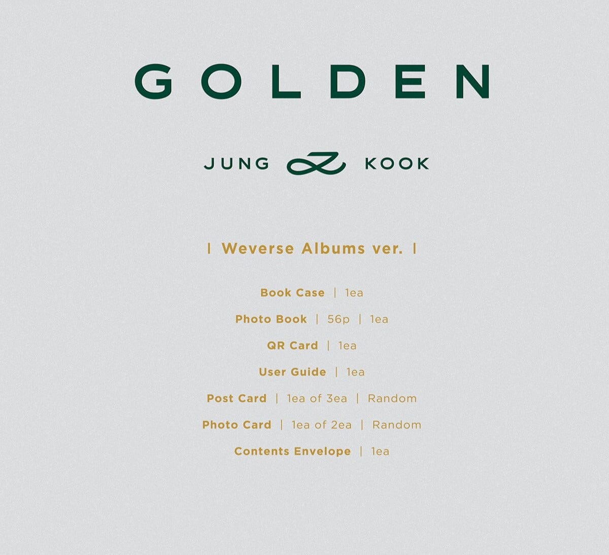 JUNGKOOK (BTS) - GOLDEN (1ST SOLO ALBUM) SET + Weverse Gift Nolae Kpop